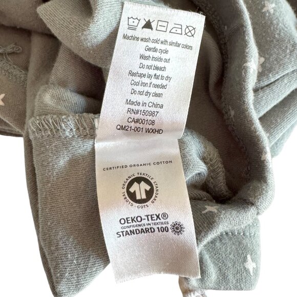 Q By Quincy Mae Organic Cotton Baby Pants Drawstring Sage Green 12-18M Pattern - Picture 5 of 6